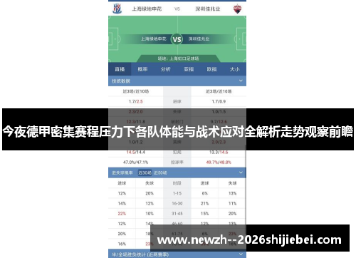 今夜德甲密集赛程压力下各队体能与战术应对全解析走势观察前瞻